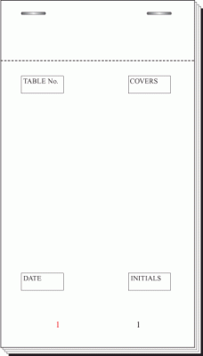 95 x 170mm Plain Duplicate Carbon Fitted Restaurant Pad Boxed 100s - PAD30
