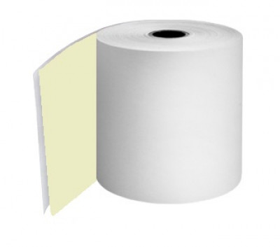 57 x 55 x 12.7mm Core 2 Ply Action Rolls White/Yellow Boxed 20s - 049