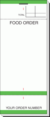 63 x 127mm Pre-Printed Single Ply Restaurant Pad Boxed 100s - PAD84